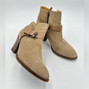 Aquatalia Liana Suede Leather Boots - Women's size 9 Tan‎ Chelsea ankle boots